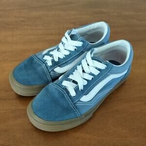 Vans Old Skool Rubber Sole Lace-Up suede Sneakers | Blue kids size 1.5